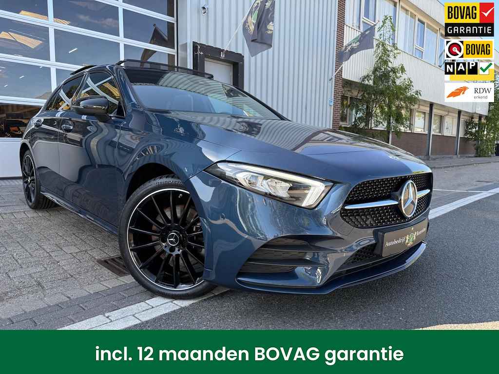 Mercedes-Benz A-klasse 250 e Premium Plus AMG ECC | ACC | PDC V&A | CAMERA | LED V&A | NIGHTPAKEET | SFEERVERLICHTING | VIRTUAL COCKPIT | VOL LEDER | NAVI | AMG LMV-19 | PANORAMADAK