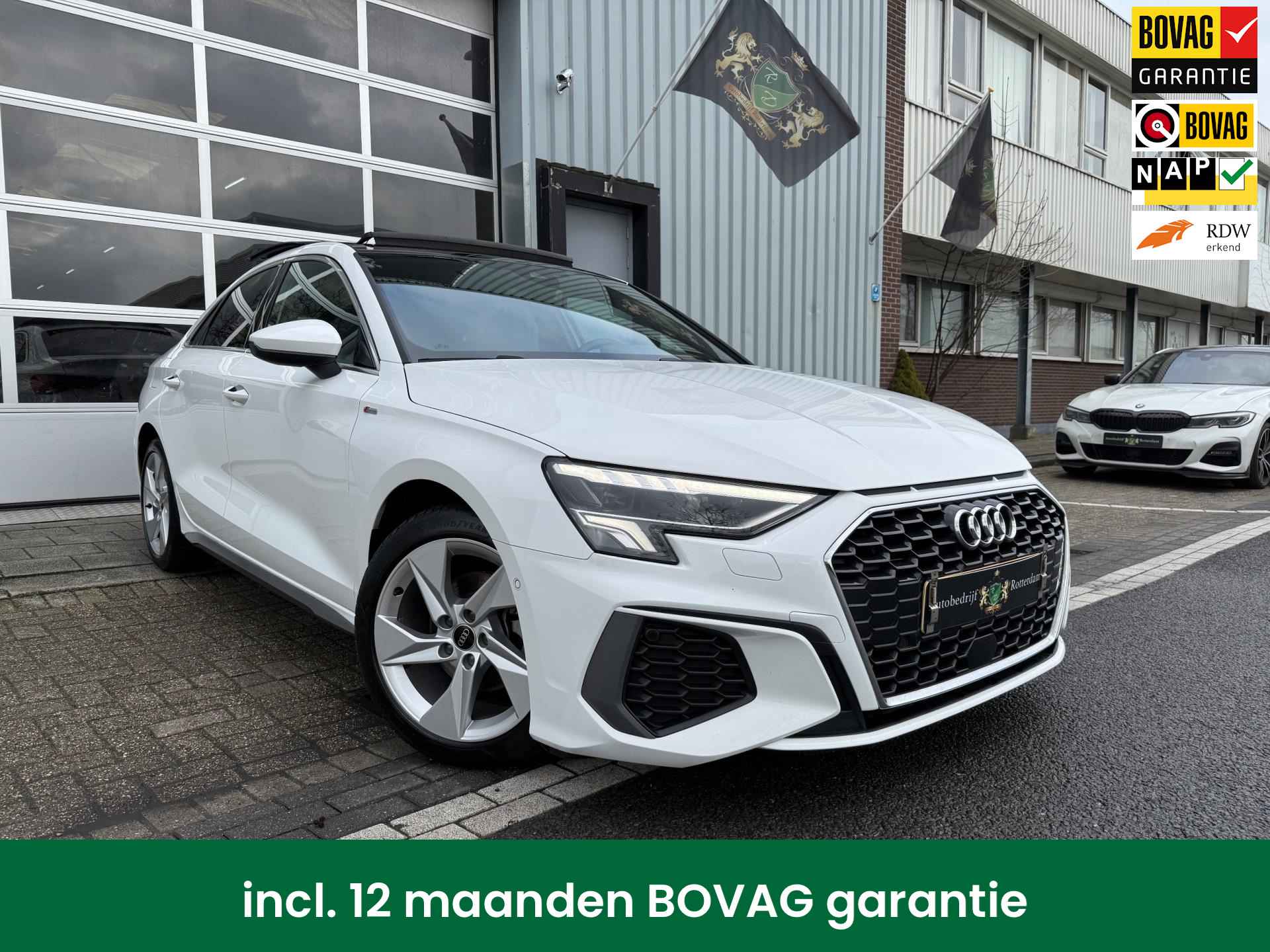Audi A3 Limousine 35 TFSI S edition S-Line SEDAN | ECC | PDC | ACC | 360º CAMERA | VOL ZWART LEDER | VIRTUAL COCKPIT | MATRIX LED V&A | | GROOT NAVI | S-Line LMV-18 | PANORAMADAK